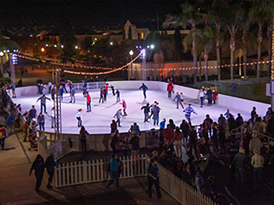 Holiday outdoor ice skating at the Rady Children’s Hospital Ice Rink